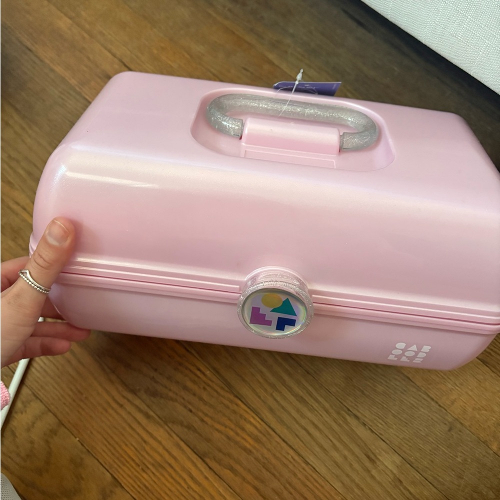 Caboodles Light Pink Cosmetic Organizer with Silver Handle